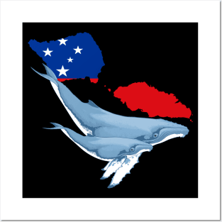 Humpback Whales Samoan Flag Posters and Art